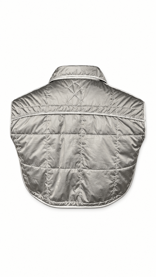 Brian Waistcoat Cropped Quilted Nylon Silver Women