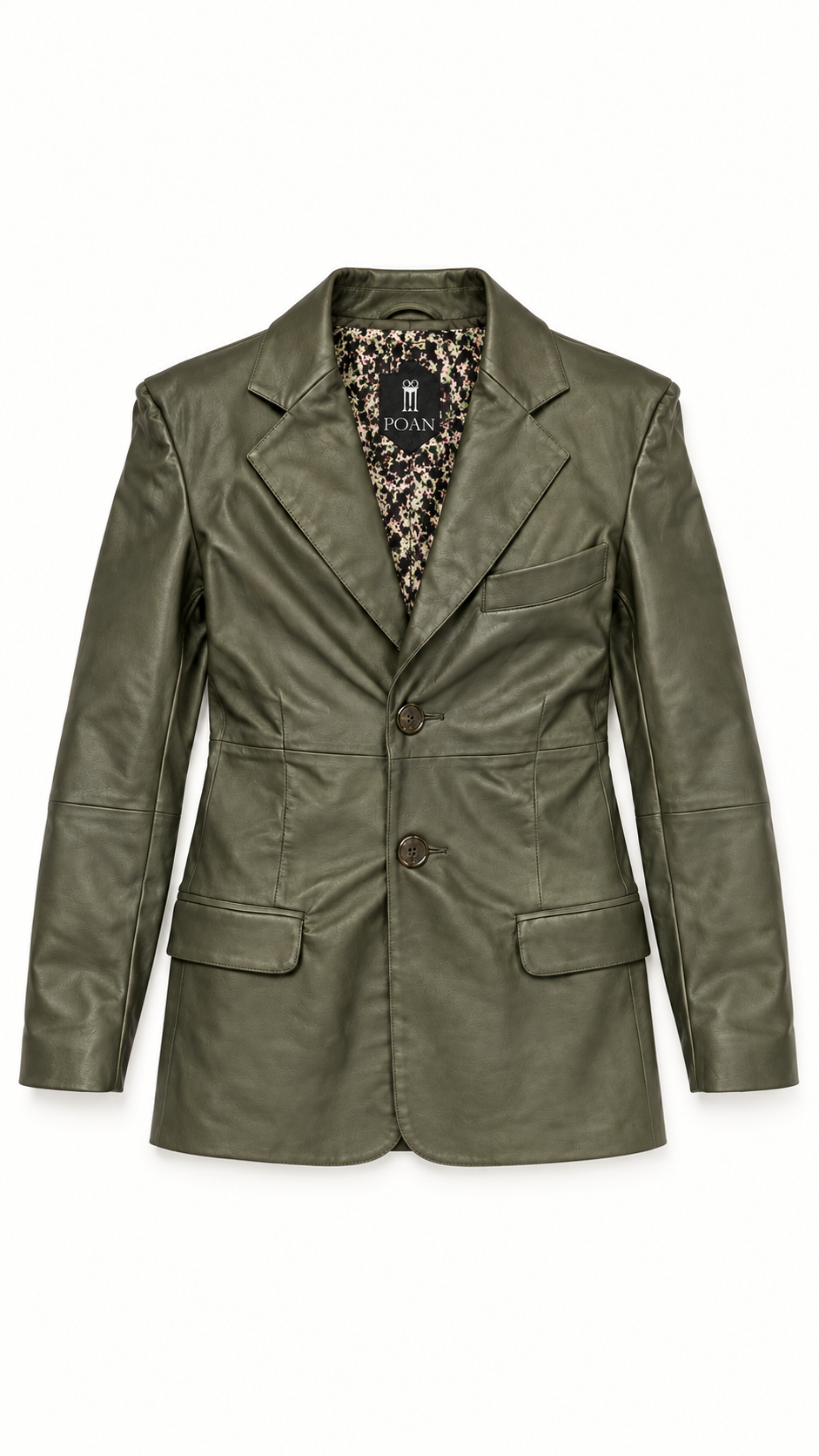 Nicholas Blazer Vegan Leather Olive Men