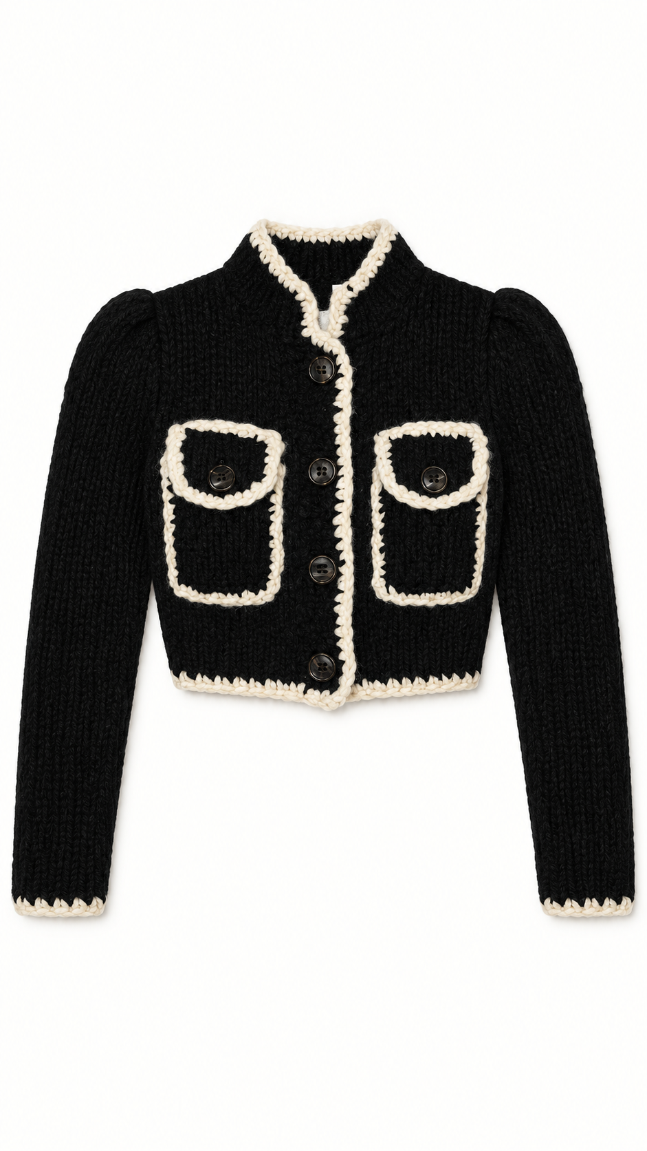 Anna Biker Handknit Cashmere Black Women