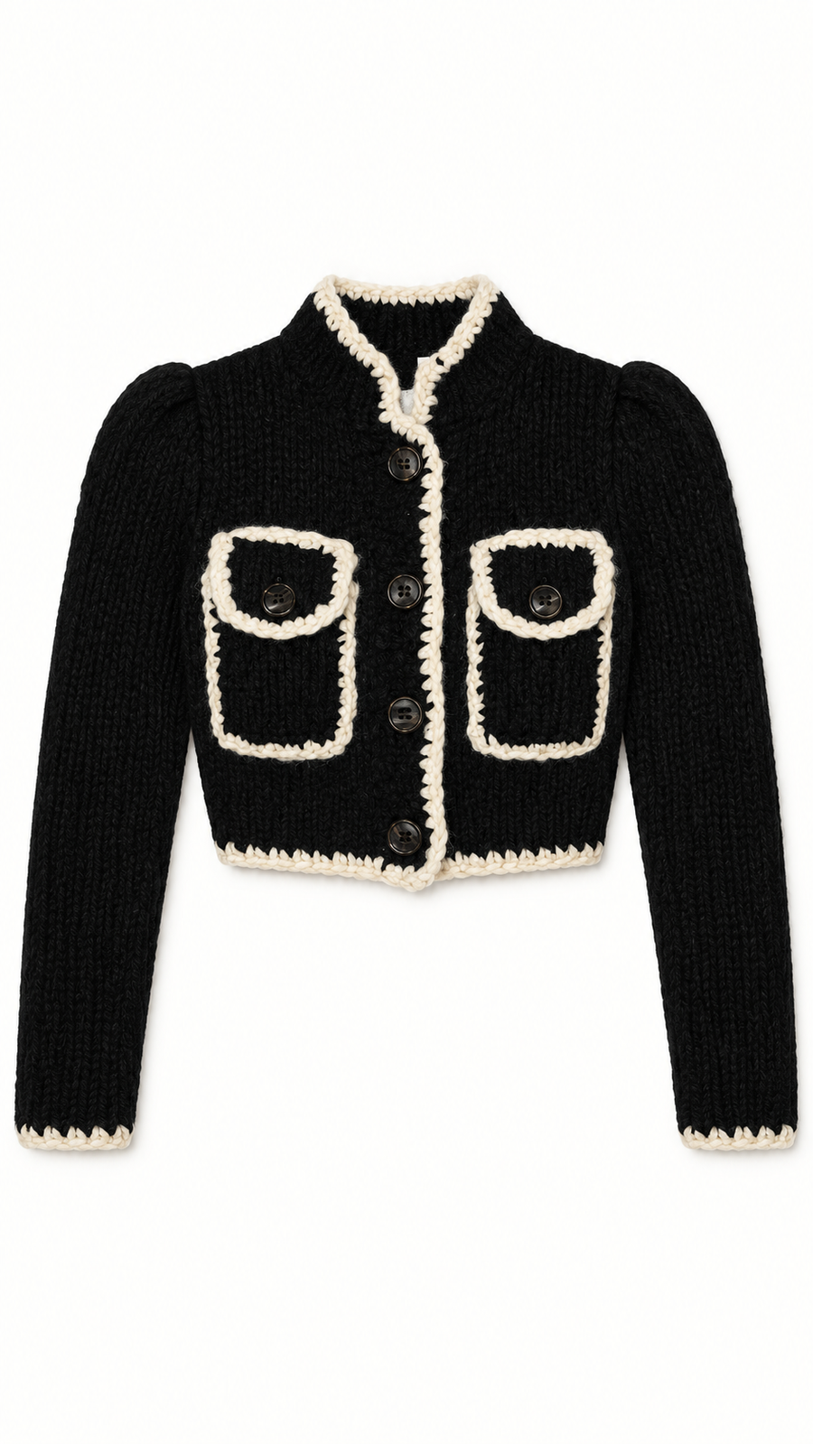 Anna Biker Handknit Cashmere Black Women