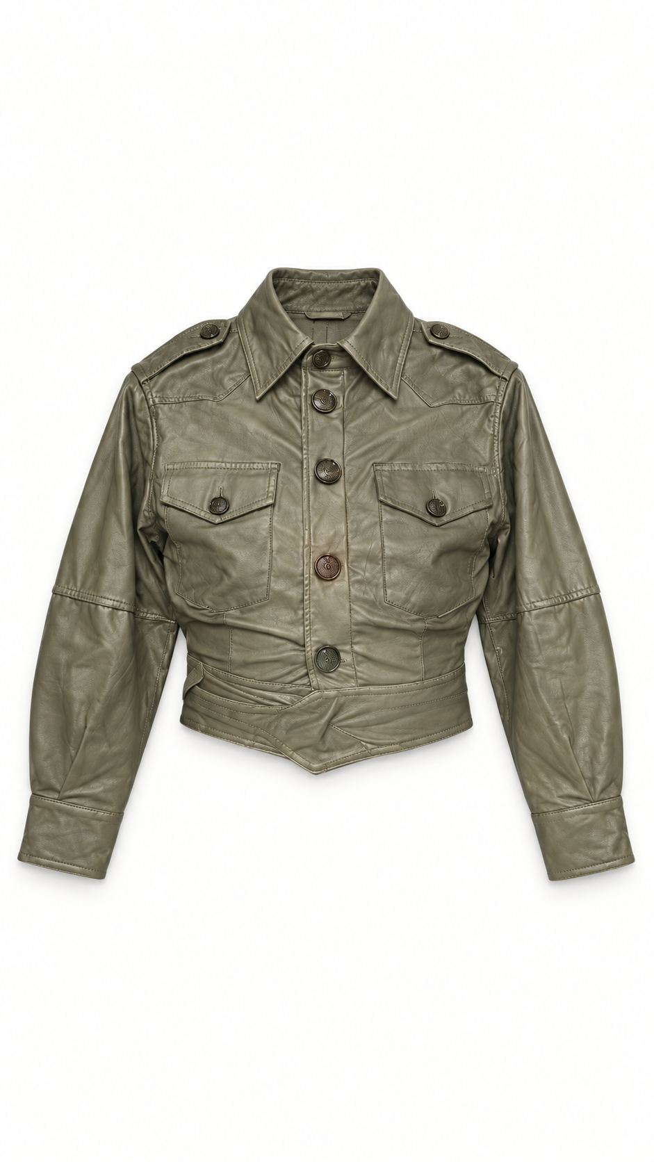 Nettie Jacket Vegan Leather Olive Women