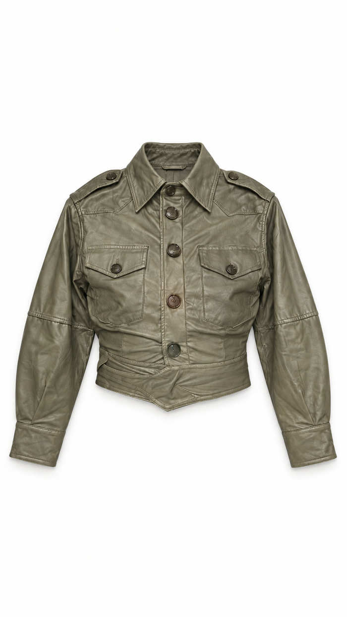 Nettie Jacket Vegan Leather Olive Women