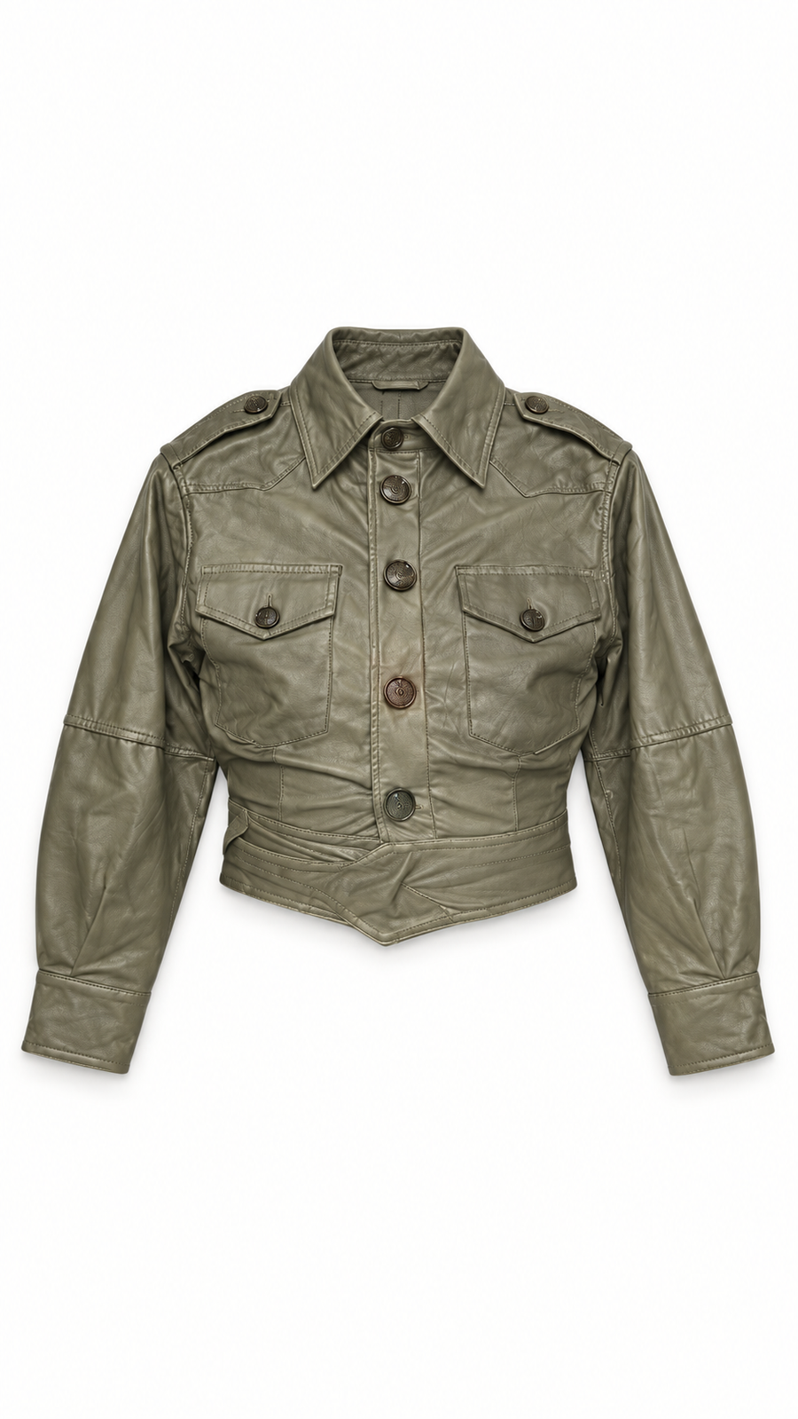 Nettie Jacket Vegan Leather Olive Women