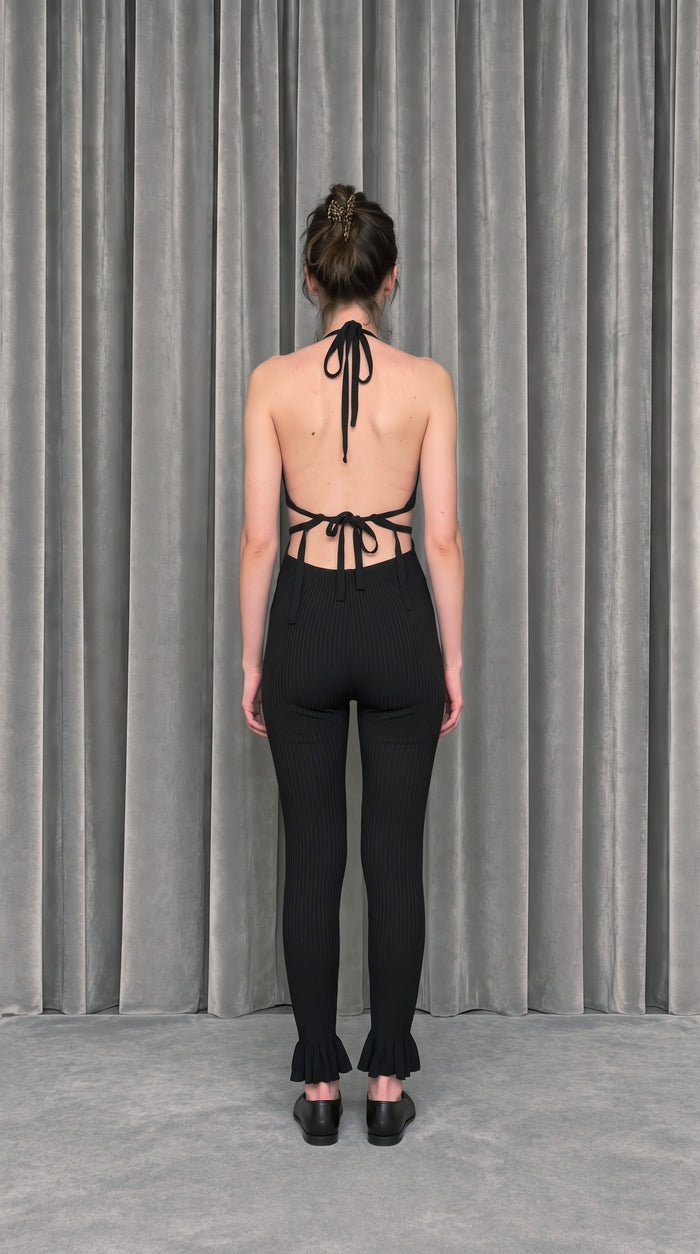 Cher Catsuit Black – model back