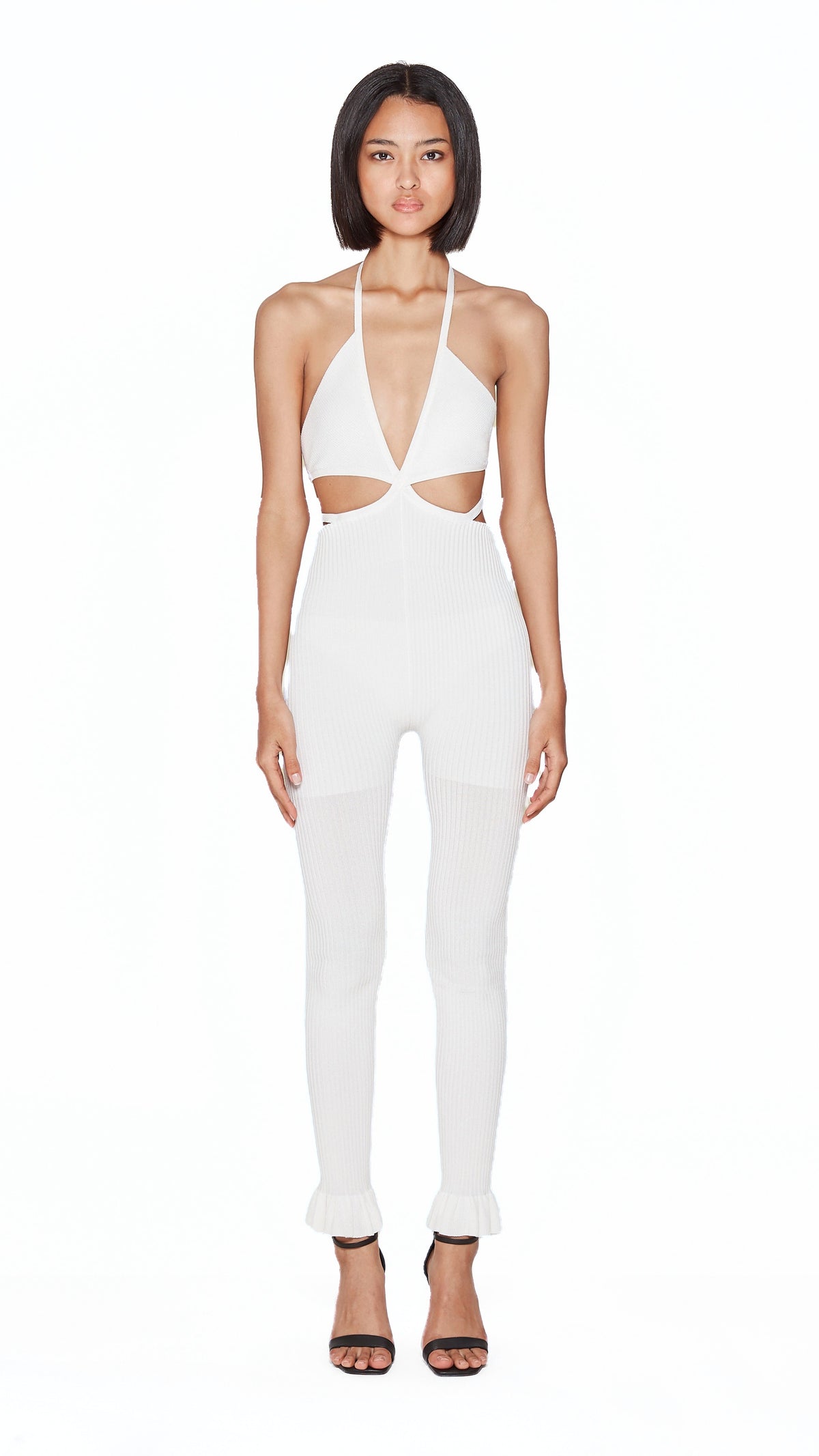 Cher Catsuit Women Ivory, front view – POAN