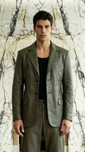 Nicholas Blazer Vegan Leather Olive Men