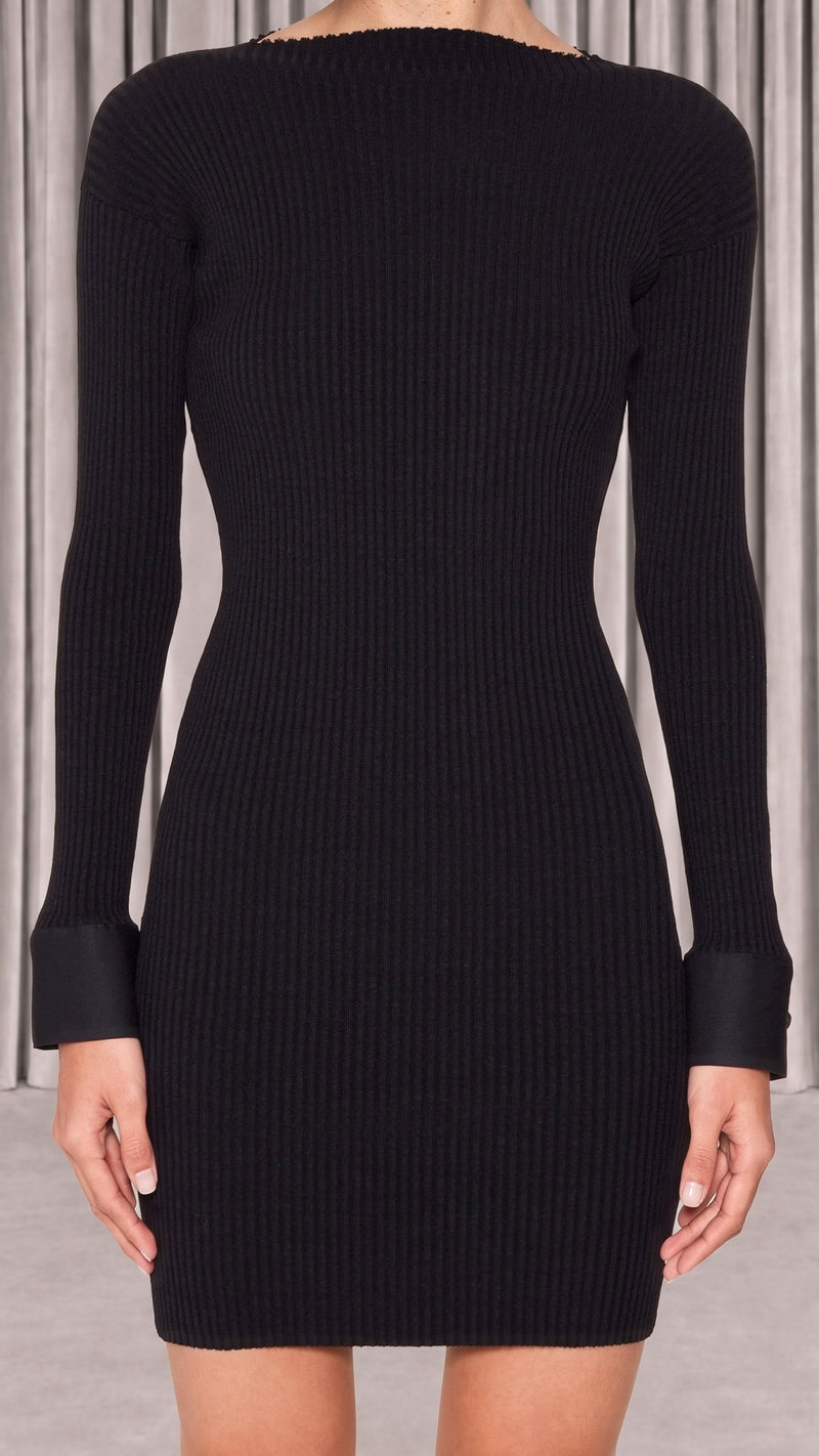Costa Bodycon Dress Women Black, detail – POAN