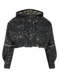 Nettie Cropped Digital Jacket Black