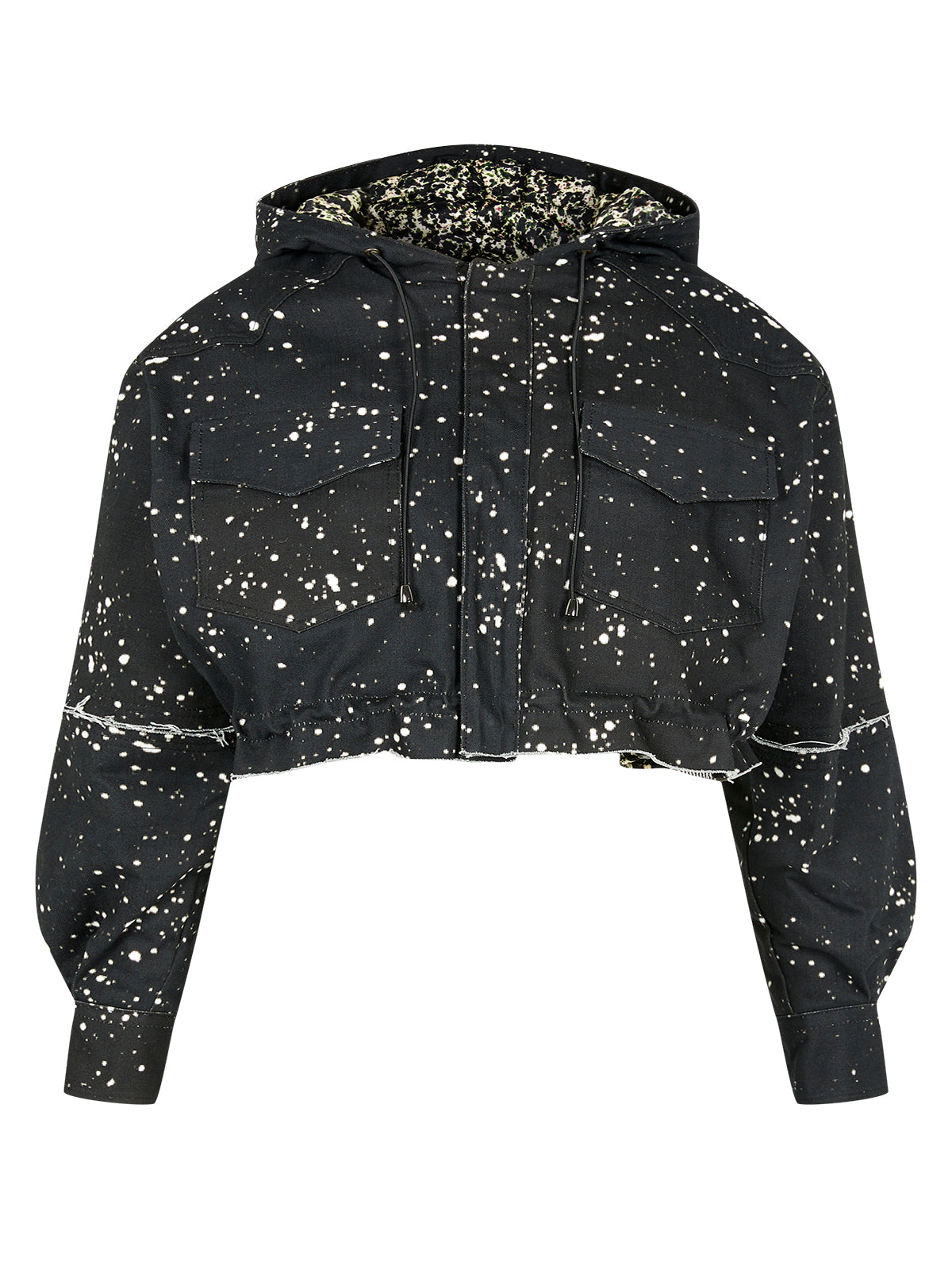 Nettie Cropped Digital Jacket Black