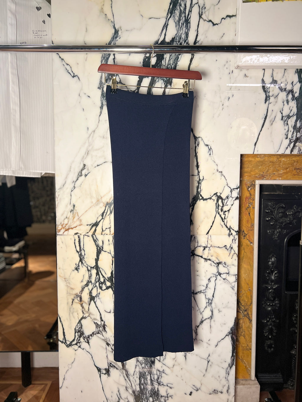 Dalisio Knitted Wrap Skirt Navy Women