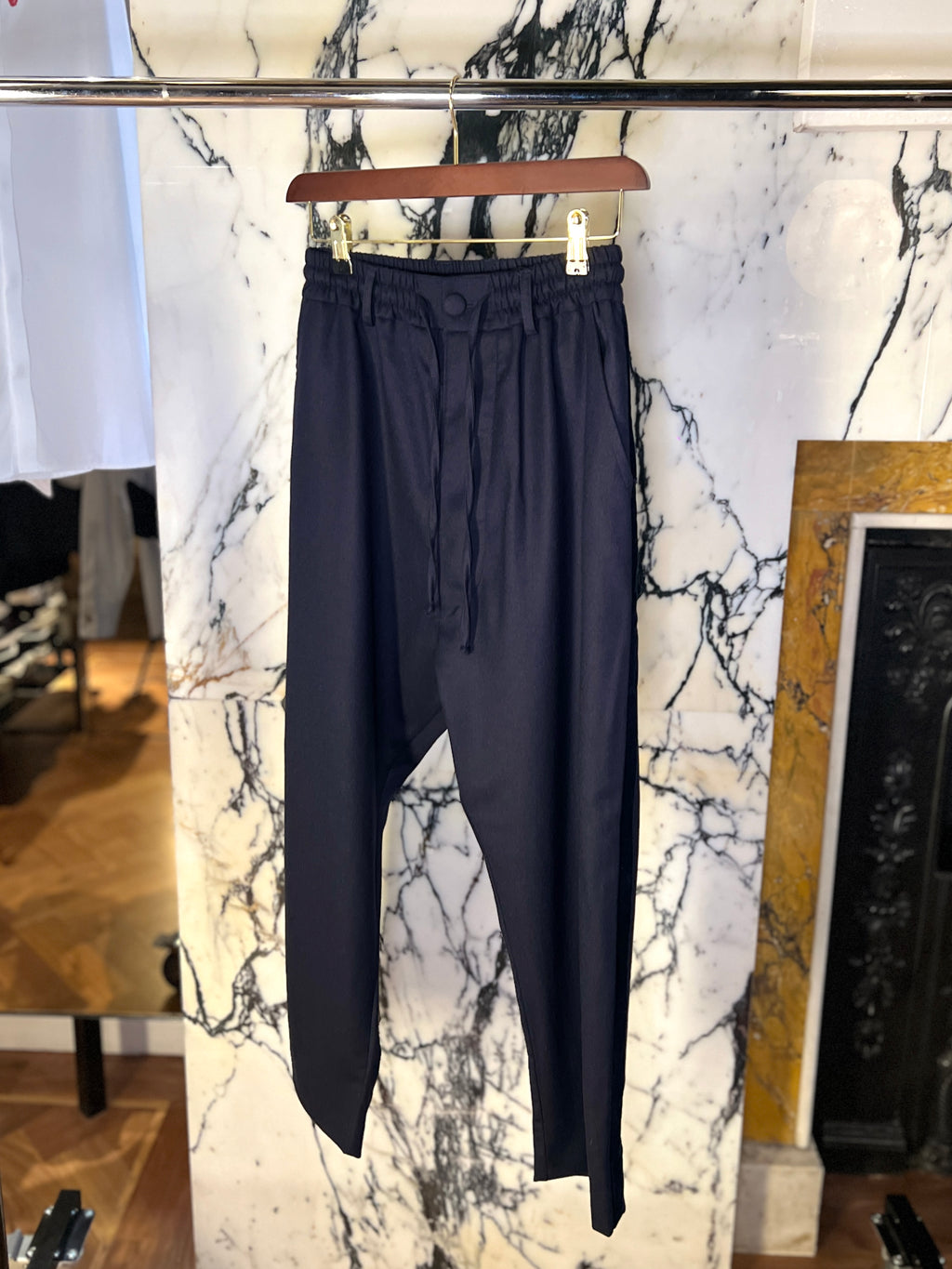 Fender Merino Flannel Drop Crotch Trousers Navy Men