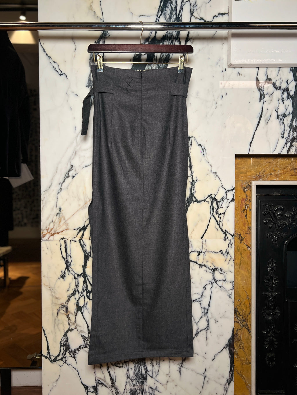 Dolce Angora Flannel Skirt Grey Women