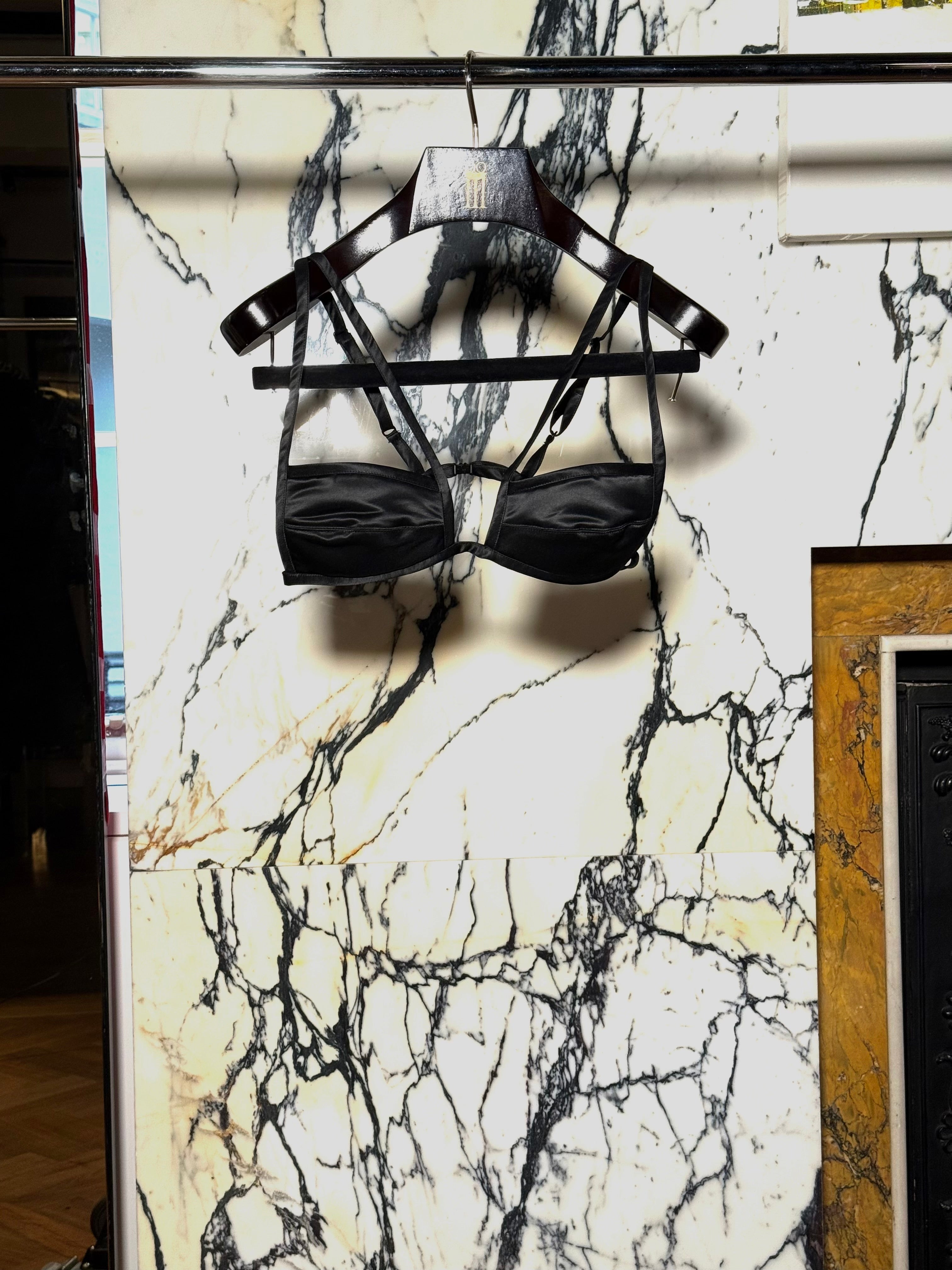 Maria Bralette Black Satin