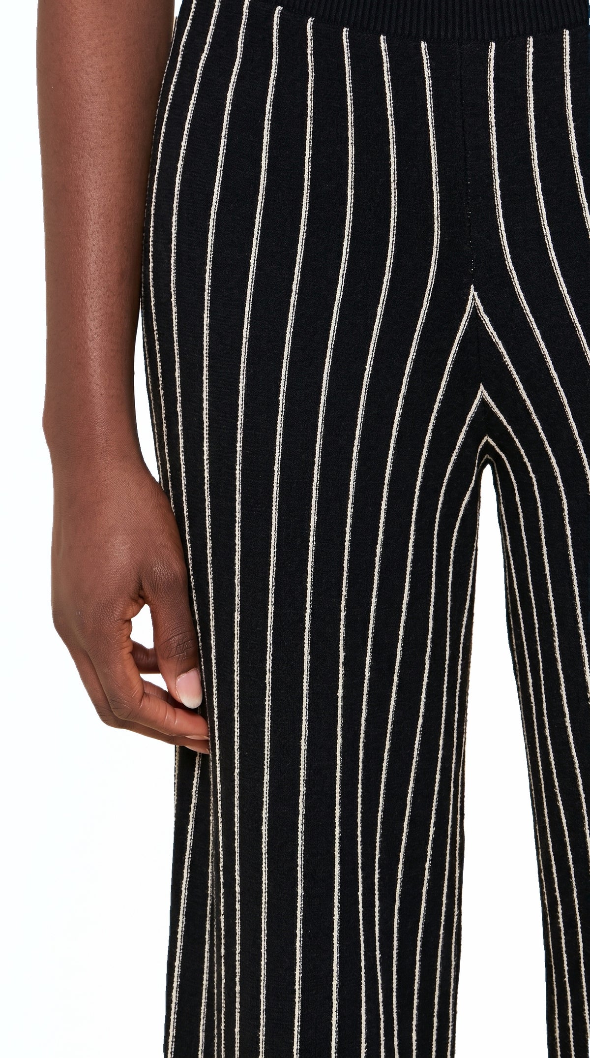 Elva Knitted Palazzo Trousers Women Black, detail – POAN