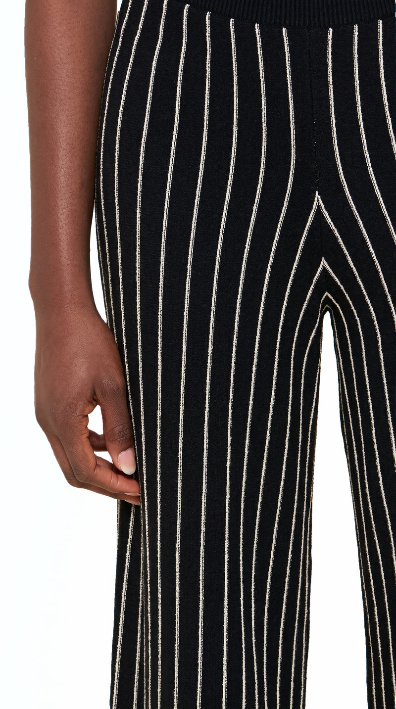 Elva Knitted Palazzo Trousers Women Black, detail – POAN