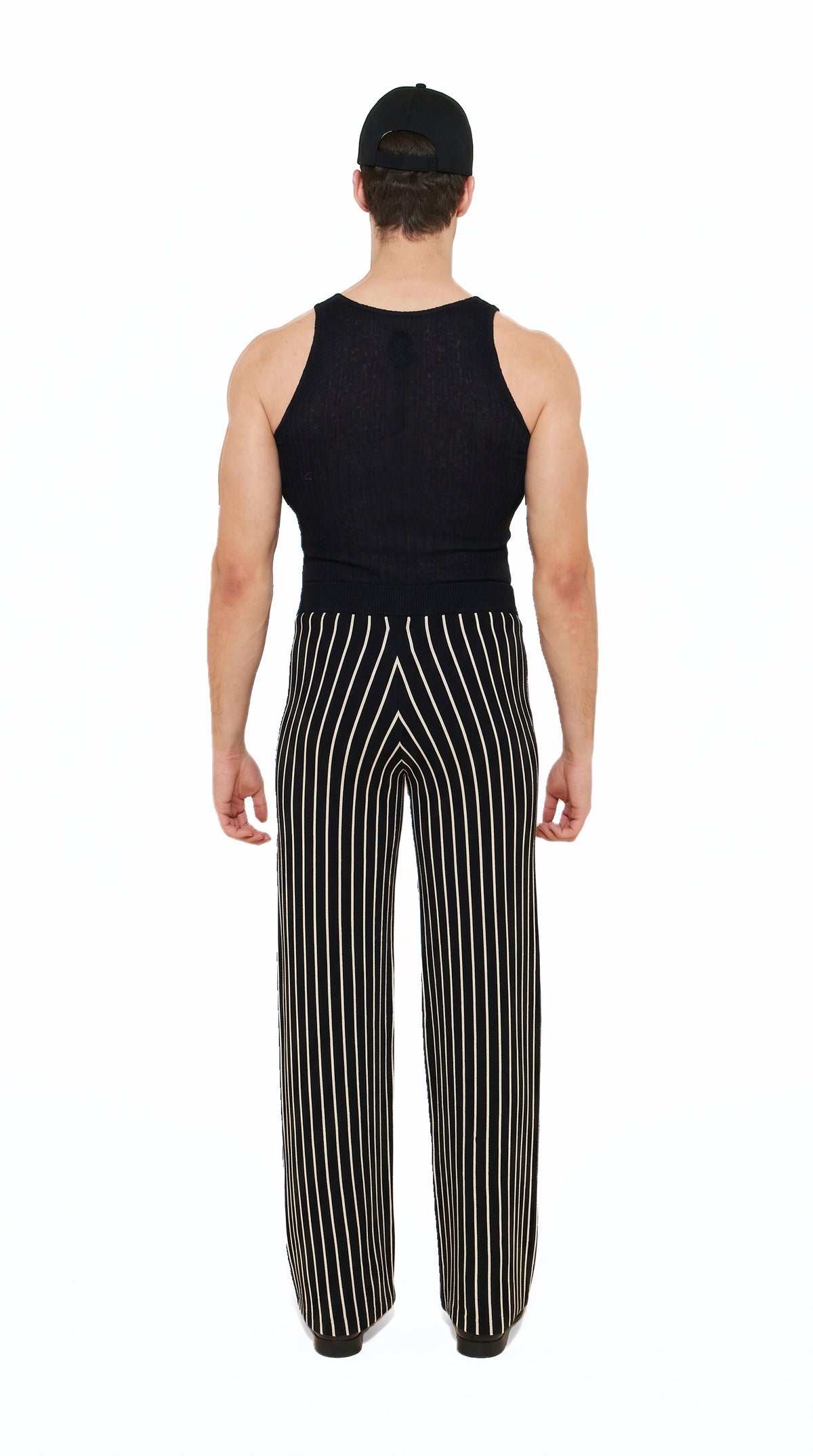 Elva Palazzo Trousers Men Black, back view – POAN
