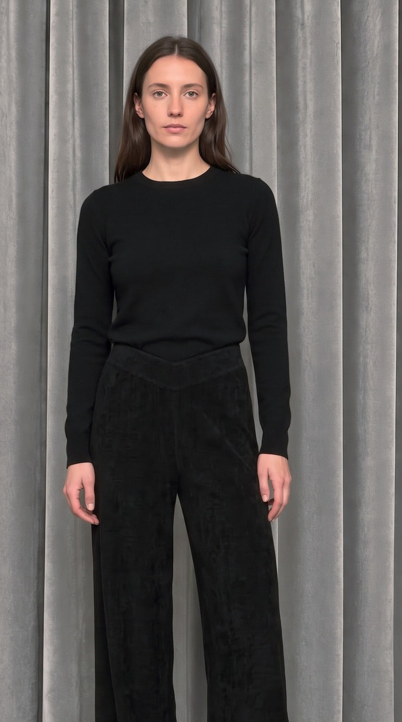 Elva Palazzo Trousers Black – detail