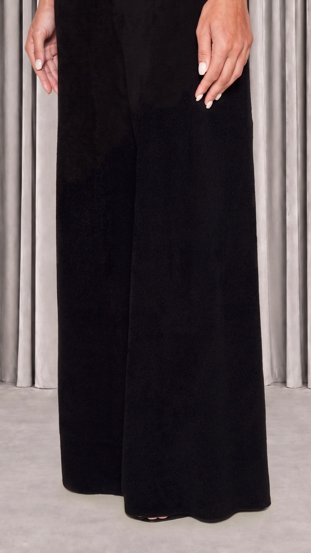 Elva Palazzo Trousers Women Black, detail – POAN