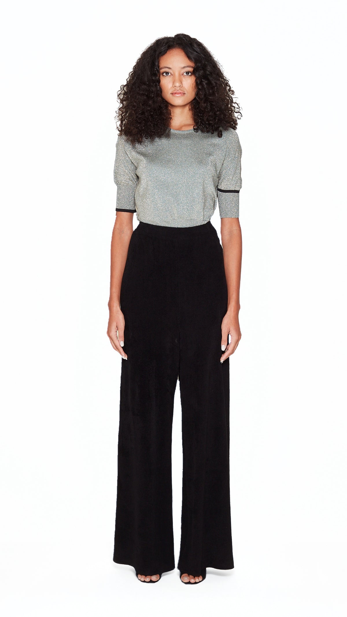 Elva Palazzo Trousers Women Black, front view – POAN