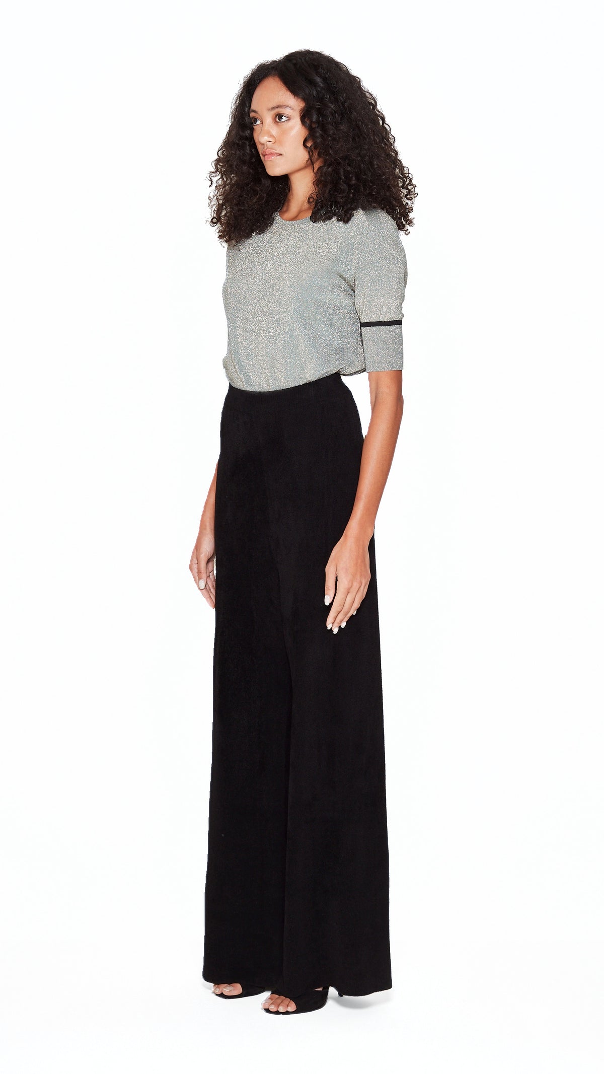 Elva Palazzo Trousers Women Black, side view – POAN