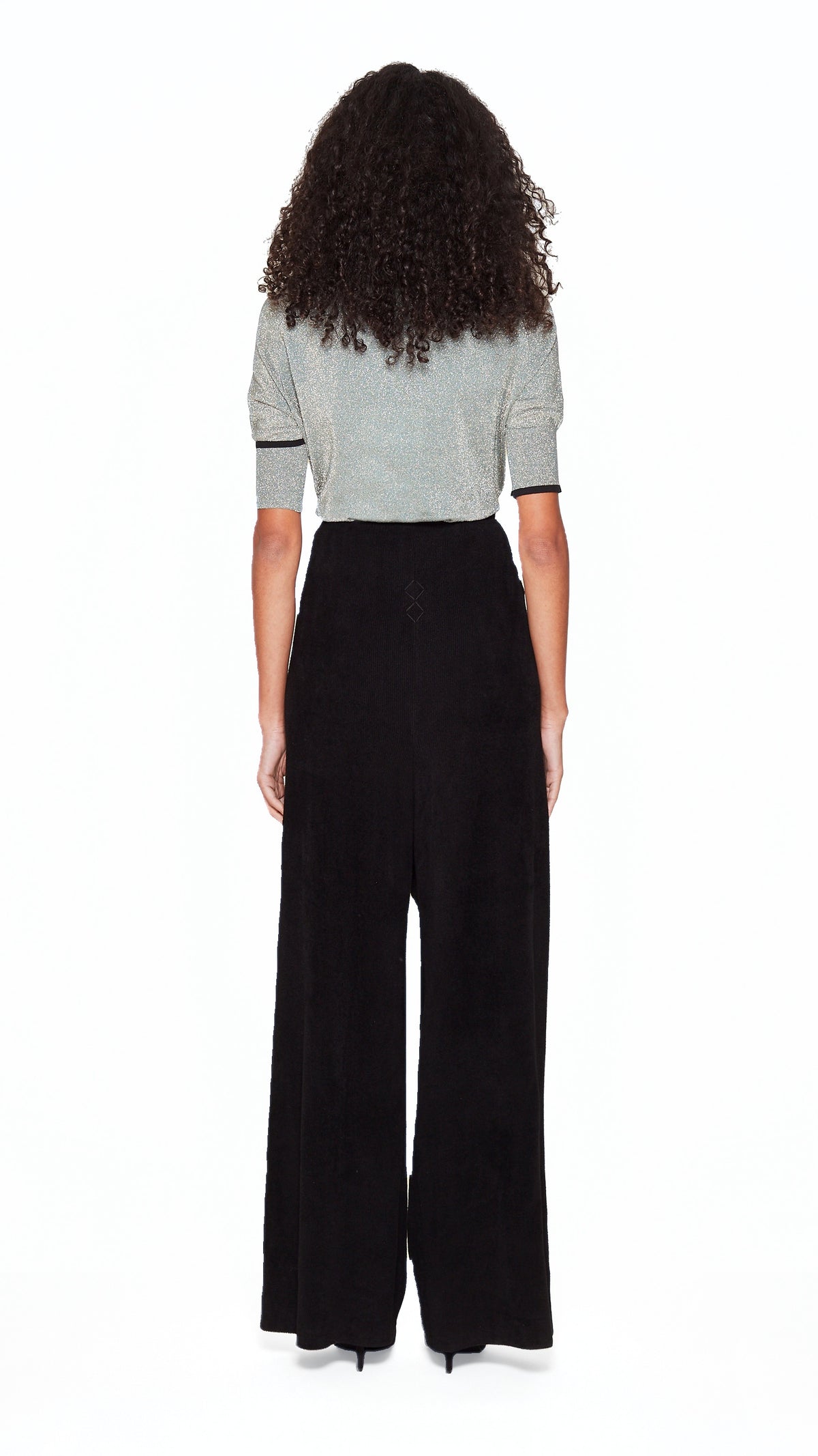 Elva Palazzo Trousers Women Black, back view – POAN