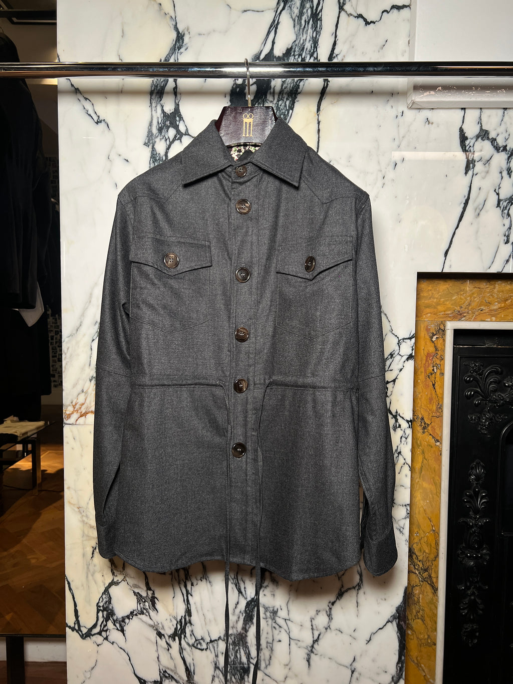 Brieuc Angora Flannel Overshirt Grey Women