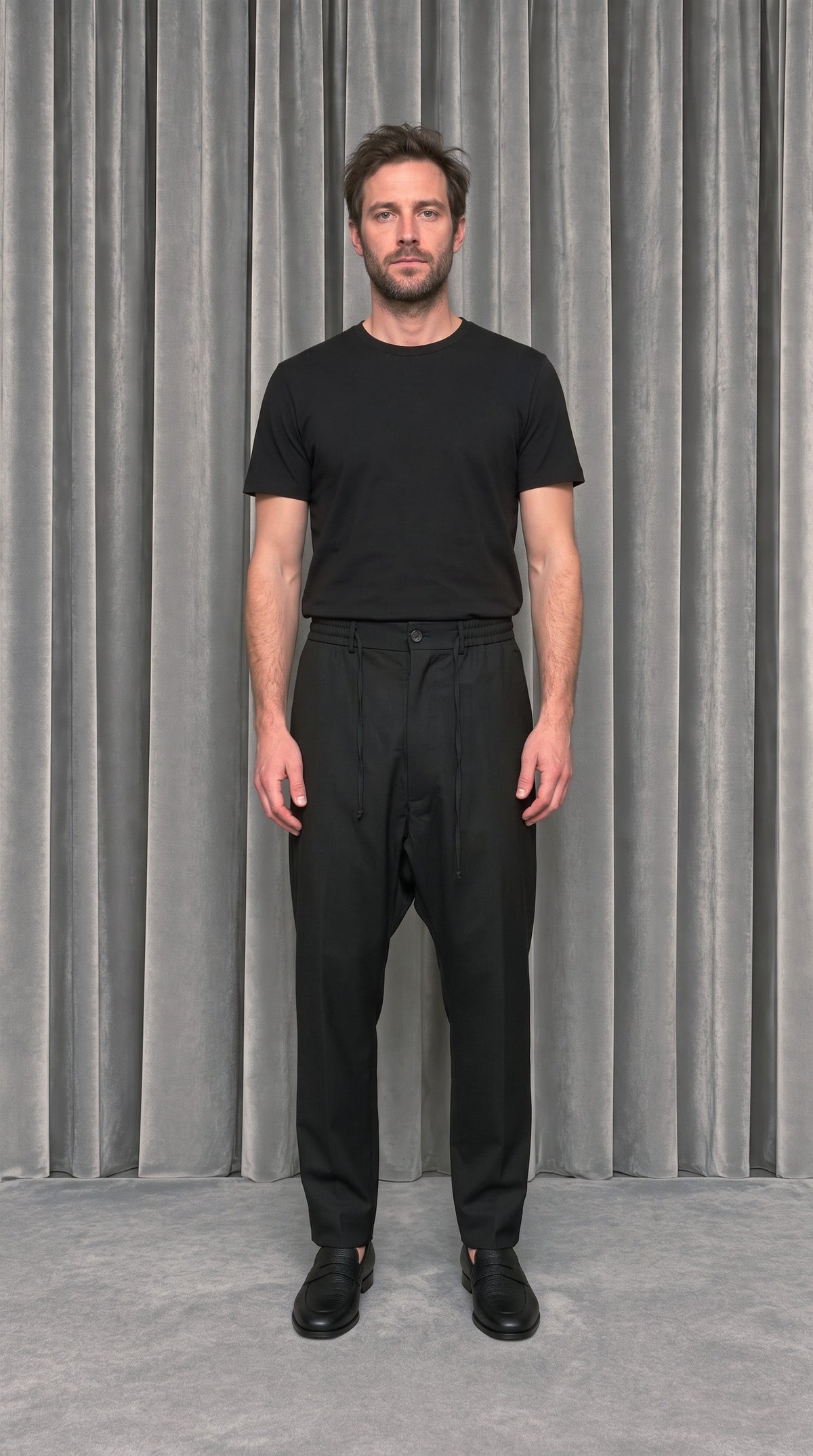 Fender Drop Crotch Trousers Black – model front