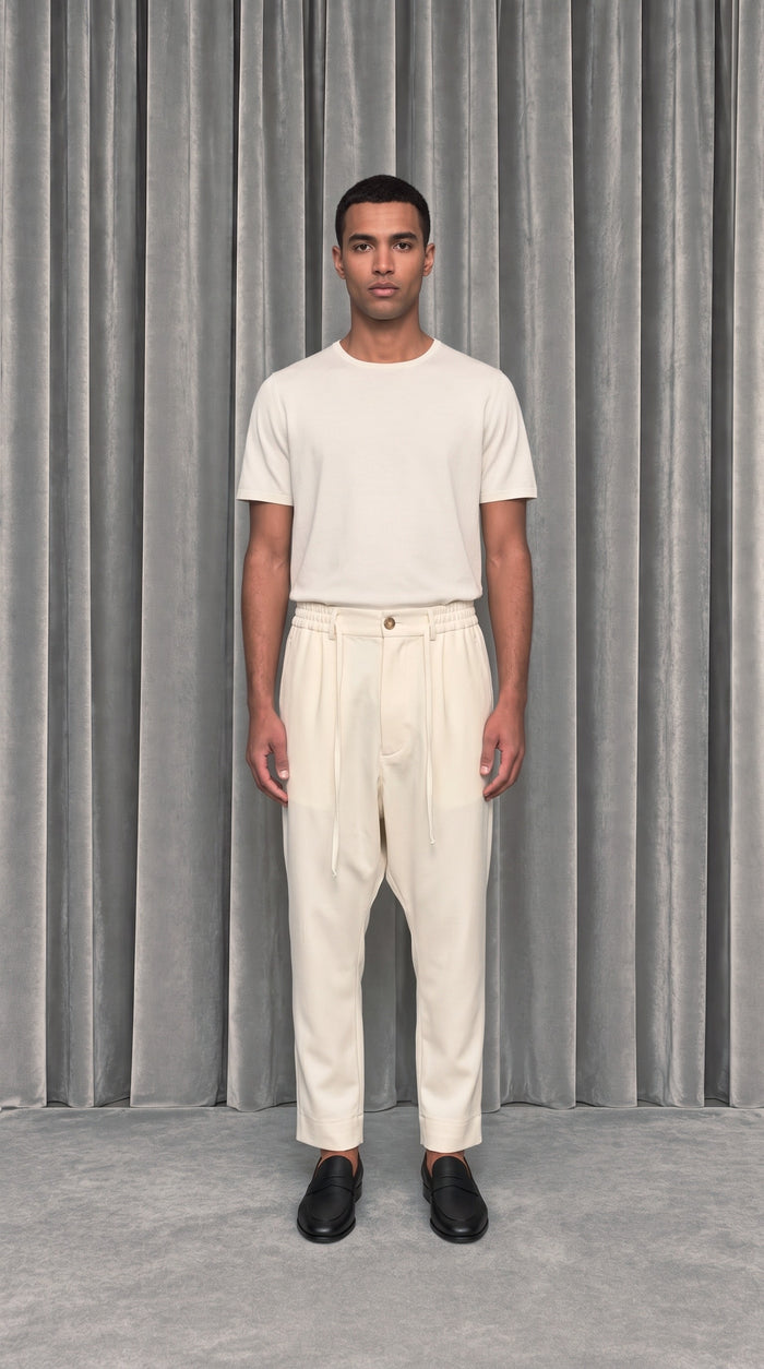 Fender Drop Crotch Trousers Ivory – model front