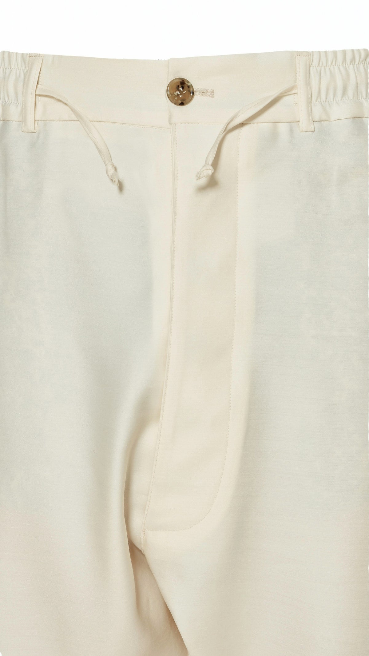 Fender Drop Crotch Trousers Men Ivory, detail – POAN