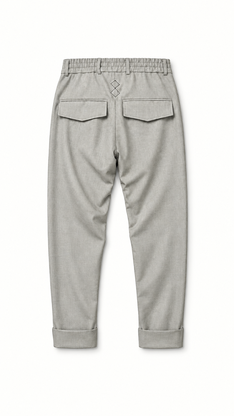 Fender Drop Crotch Trousers Comfort Micropattern Wool Basket Men