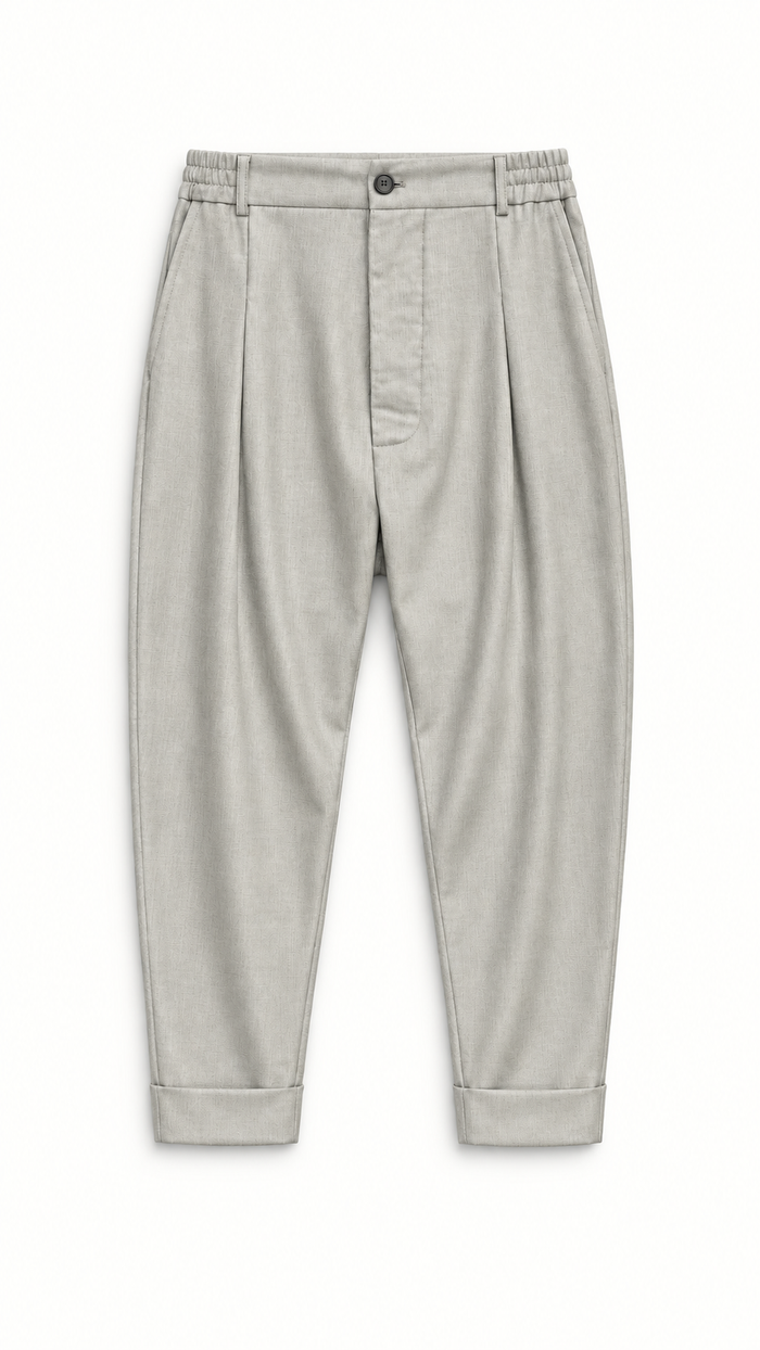 Fender Drop Crotch Trousers Comfort Micropattern Wool Basket Men