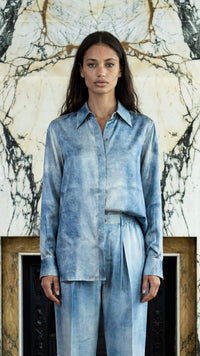 Ikarus Shirt Women Denim Silk