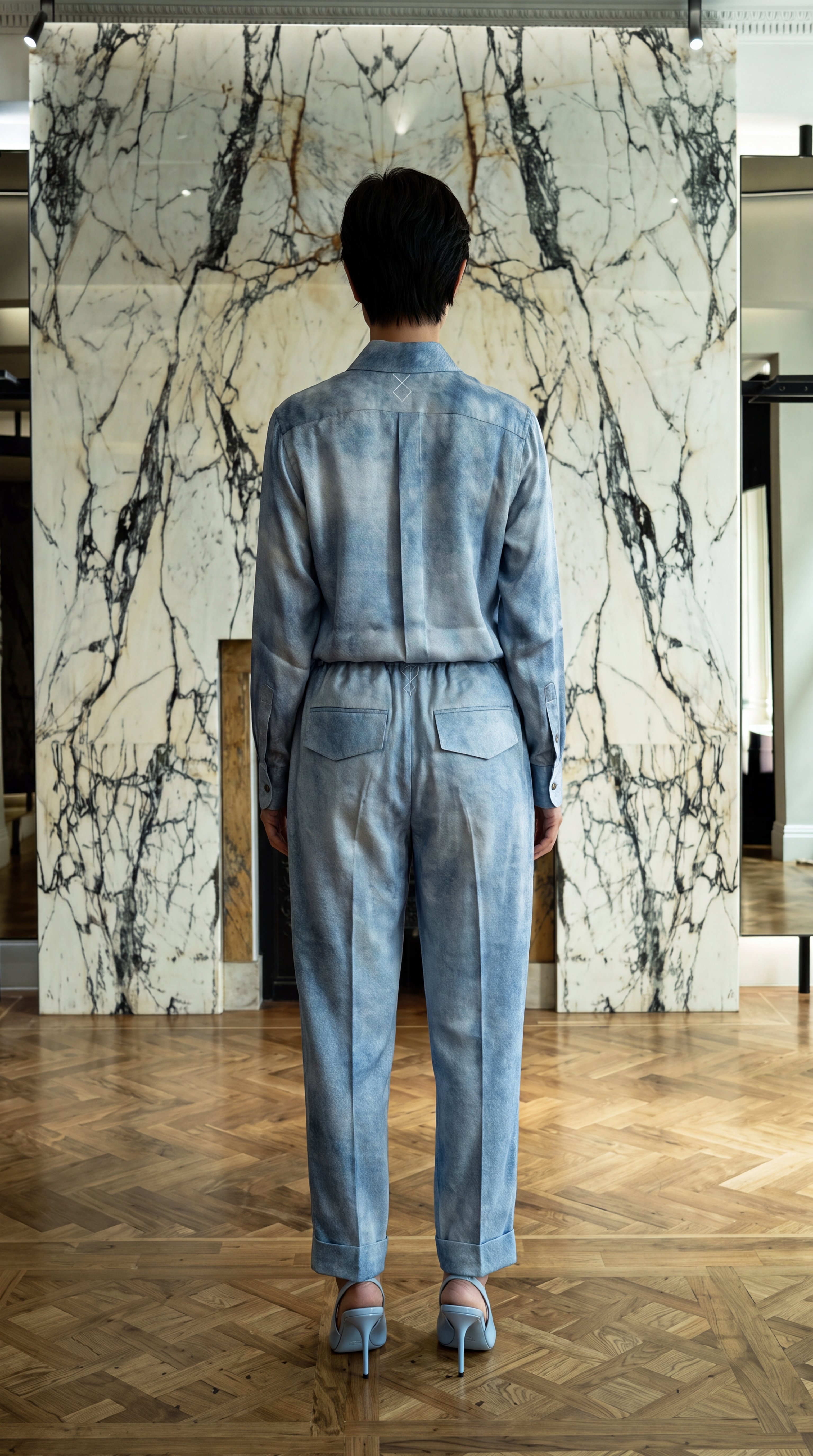 Ikarus Shirt Women Denim Silk