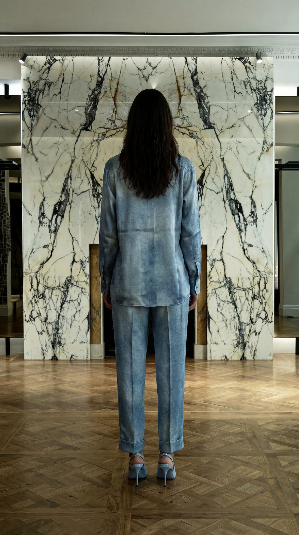 Ikarus Shirt Women Denim Silk