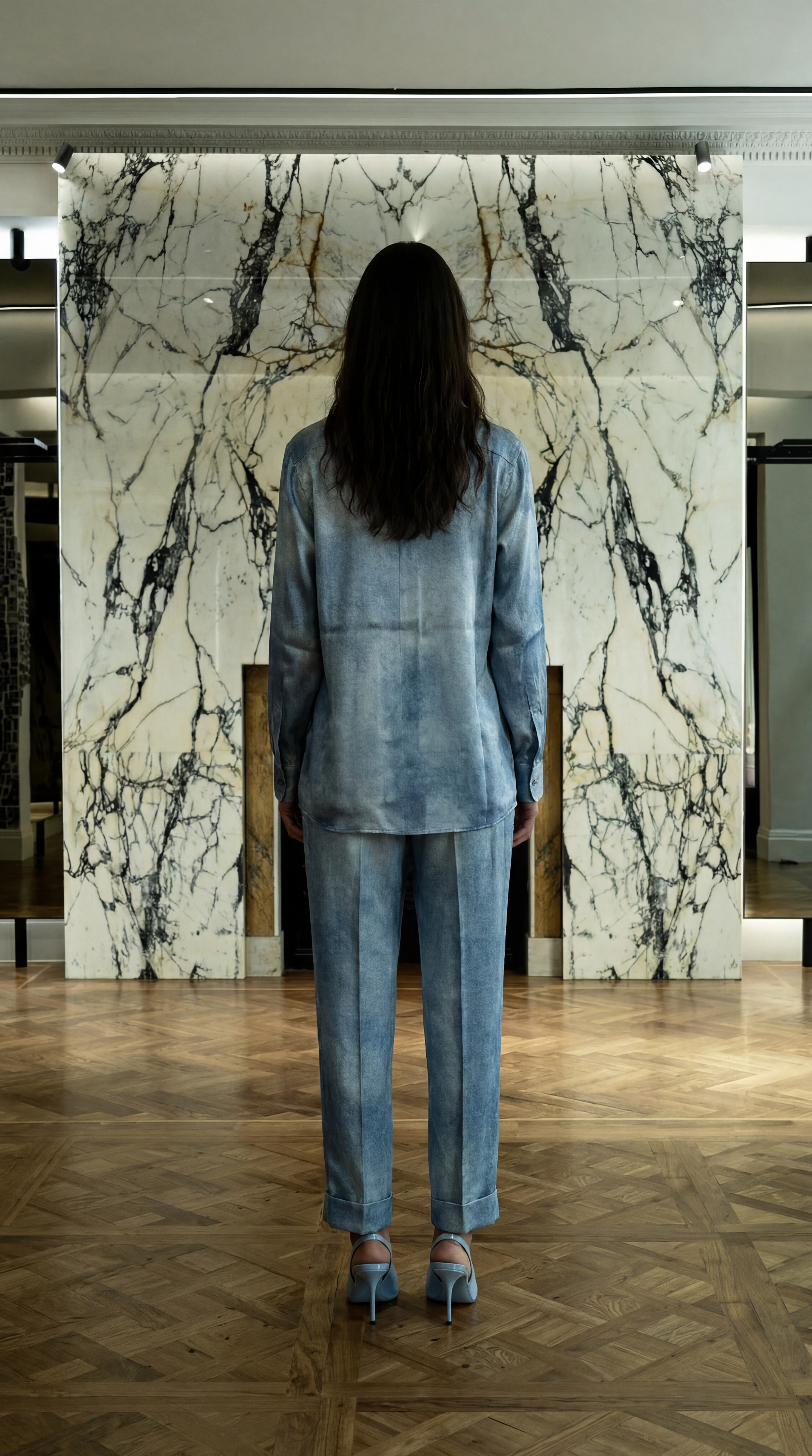 Ikarus Shirt Women Denim Silk