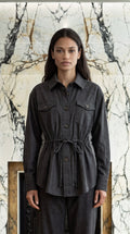 Brieuc Angora Flannel Overshirt Grey Women