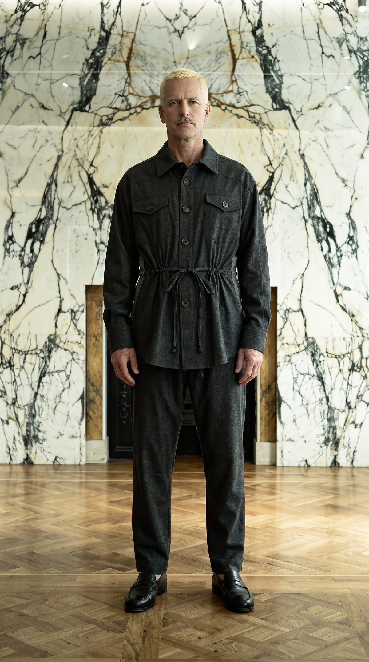 Brieuc Angora Flannel Overshirt Grey Men