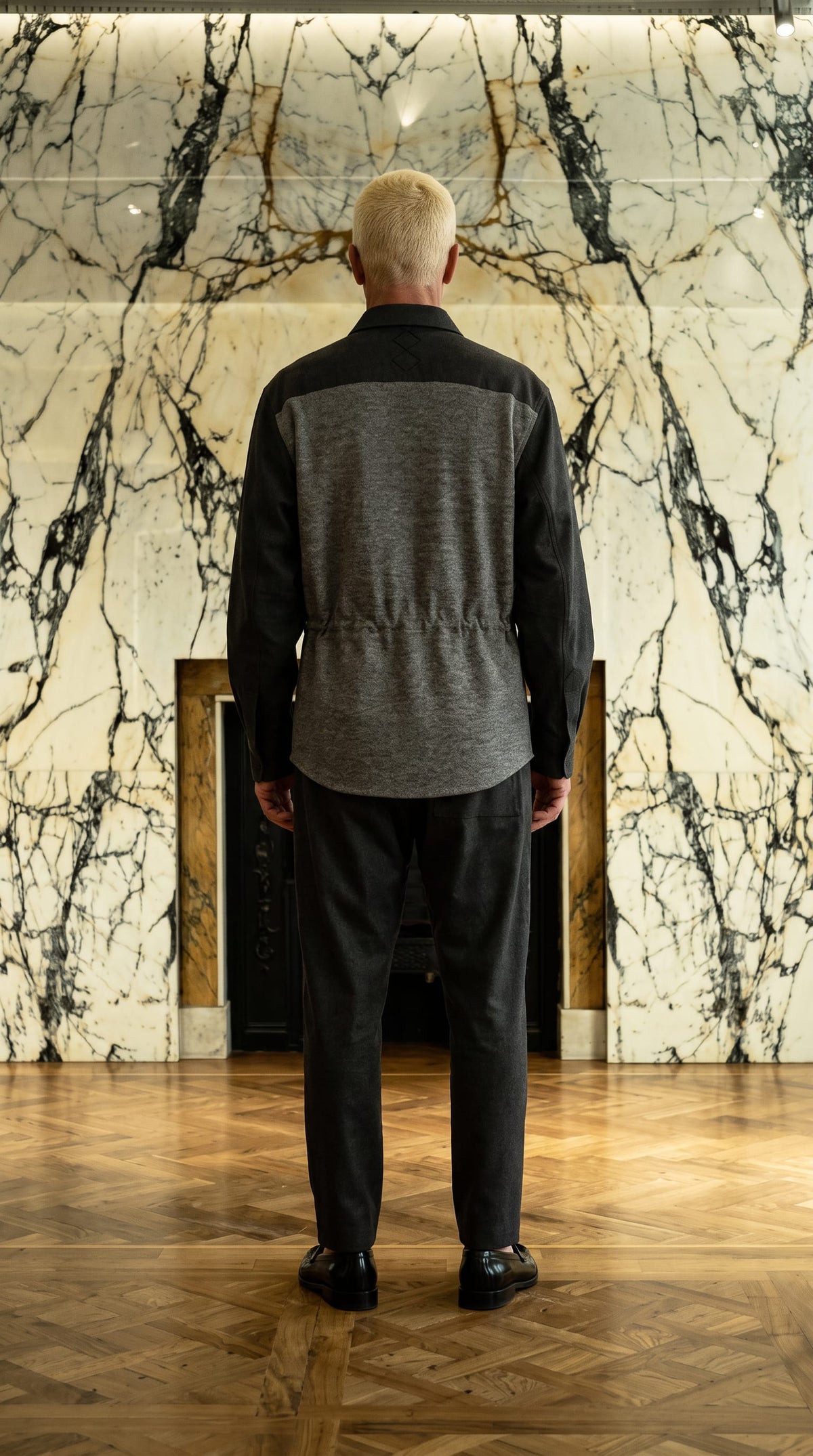 Brieuc Angora Flannel Overshirt Grey Men