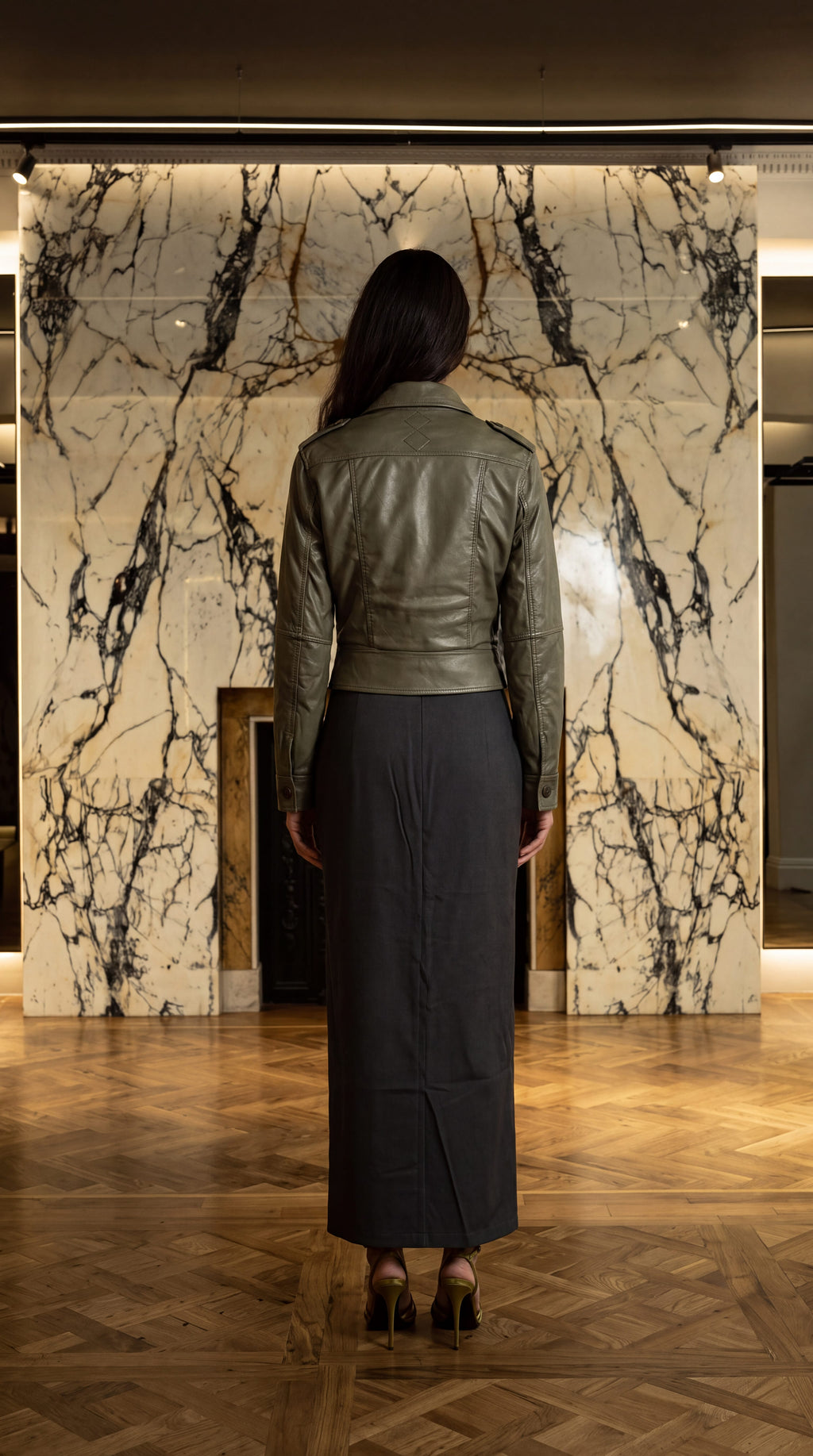 Nettie Jacket Vegan Leather Olive Women