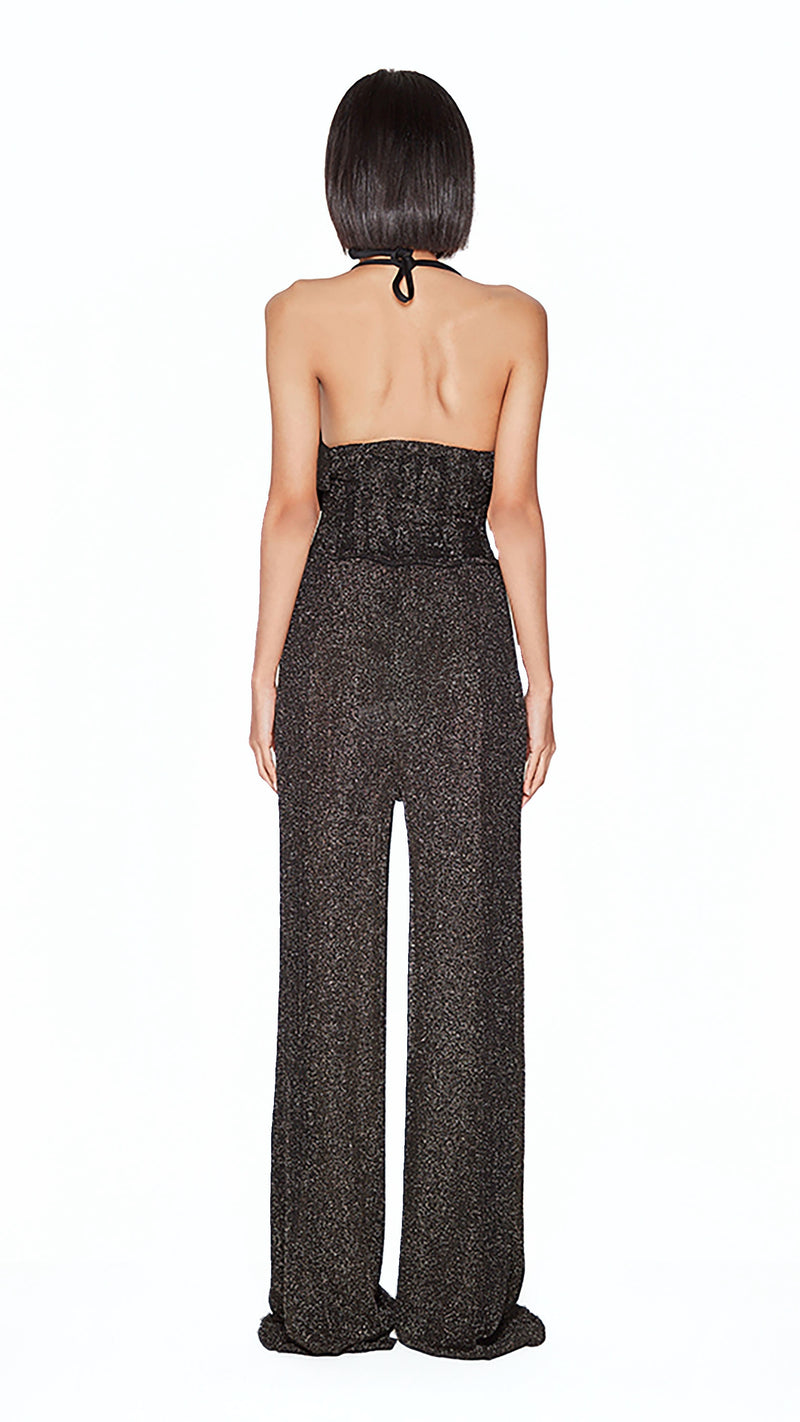 Galadriel Palazzo Trousers Women Black, back view – POAN
