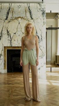 Galadriel Knitted Palazzo Trousers Women Aqua