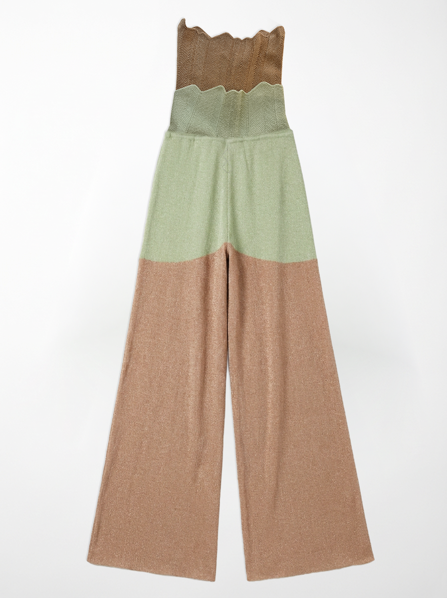 Galadriel Knitted Palazzo Trousers Women Aqua