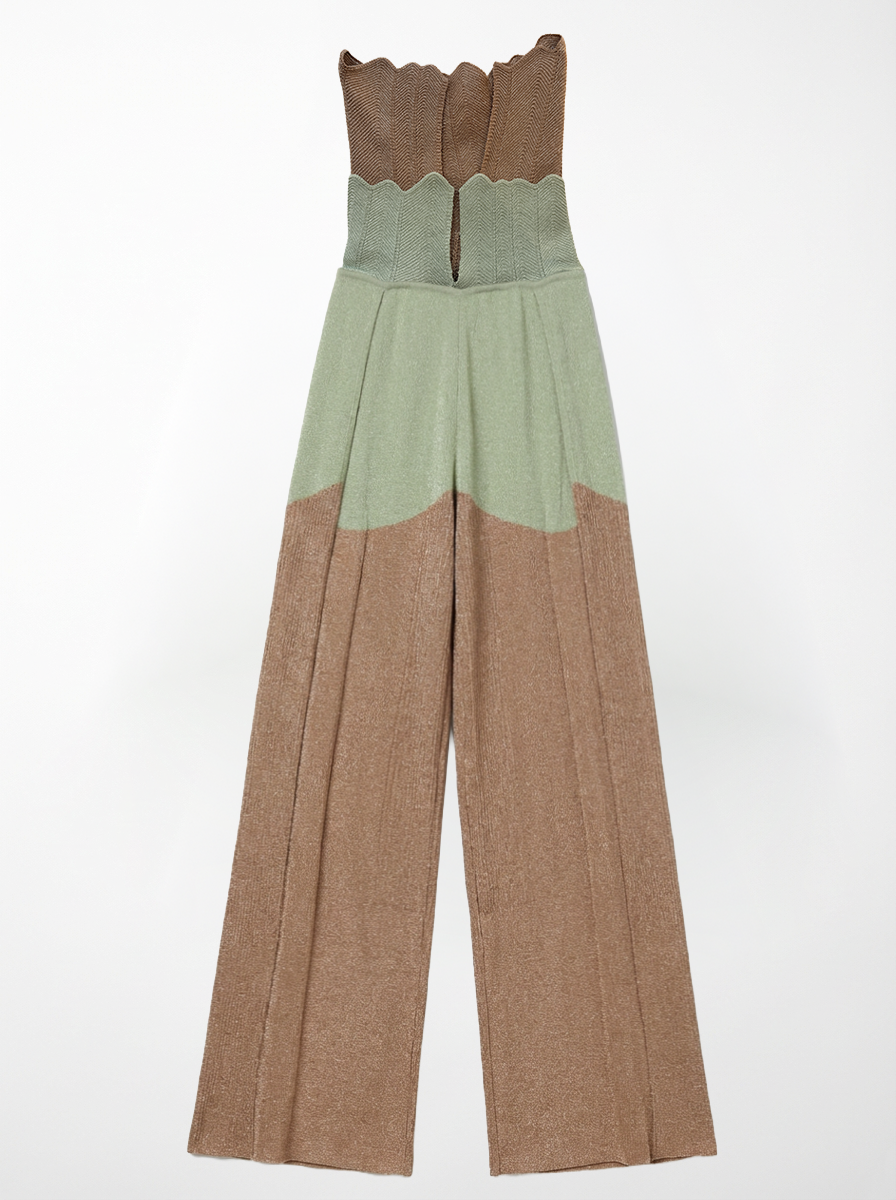 Galadriel Knitted Palazzo Trousers Women Aqua