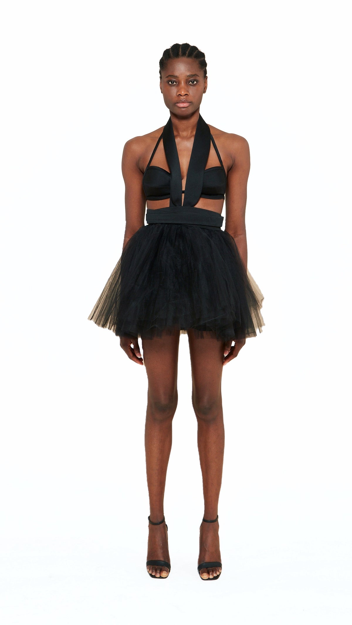 Ghada Cocktail Dress Women Black, front view – POAN