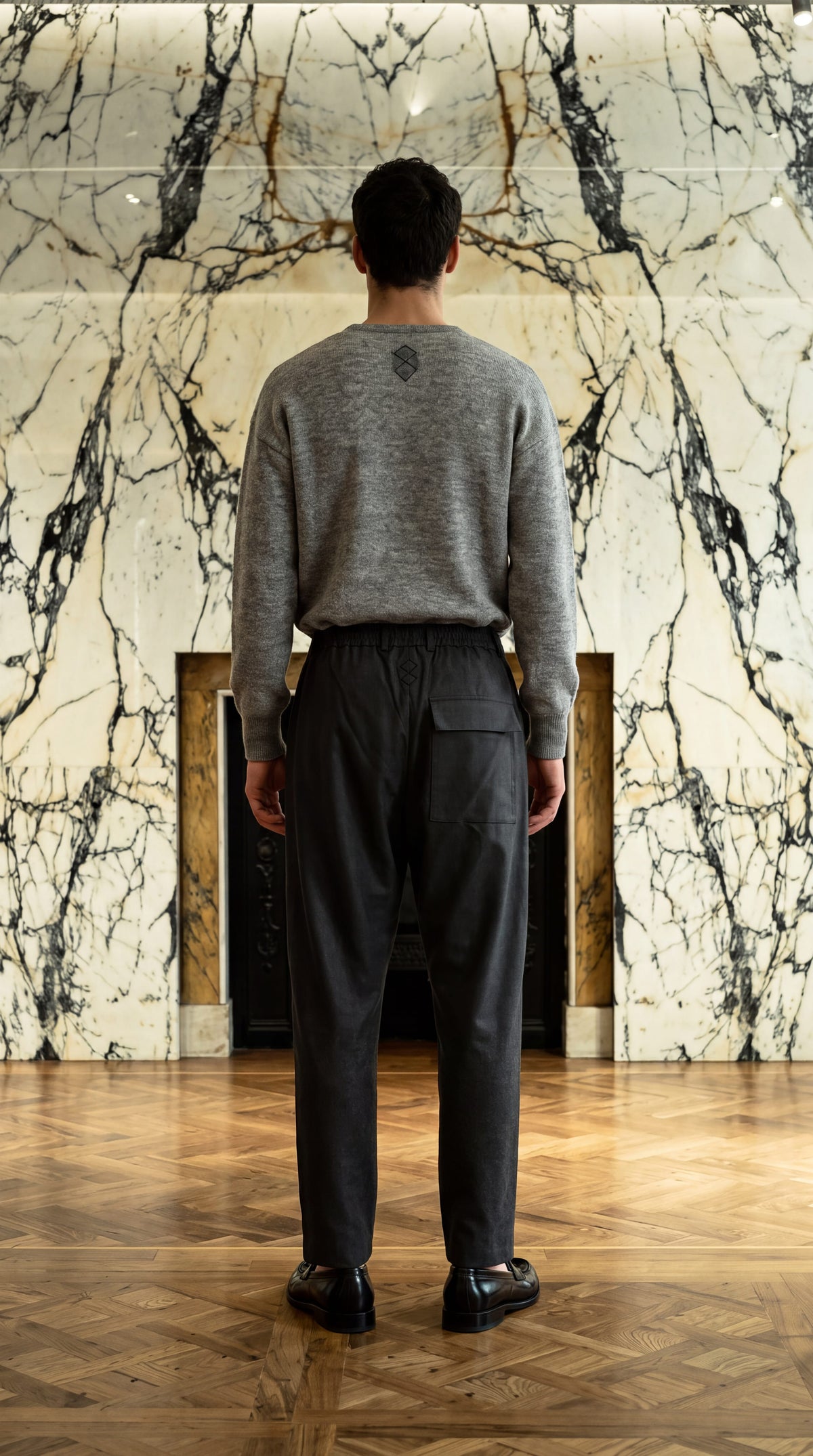 Fender Angora Flannel Drop Crotch Trousers Grey Men