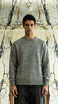 Roberto Alpaca Mohair Knitted Pullover Grey Men