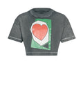 Kendrick Heart Cropped T-shirt Black