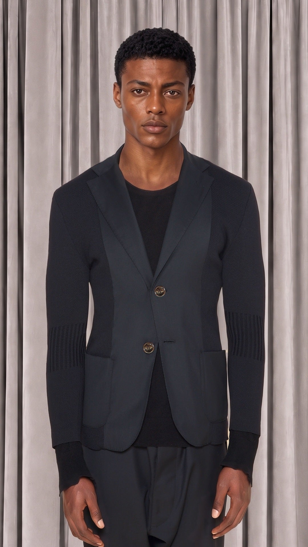 Hans Jacket Men Noir, detail – POAN