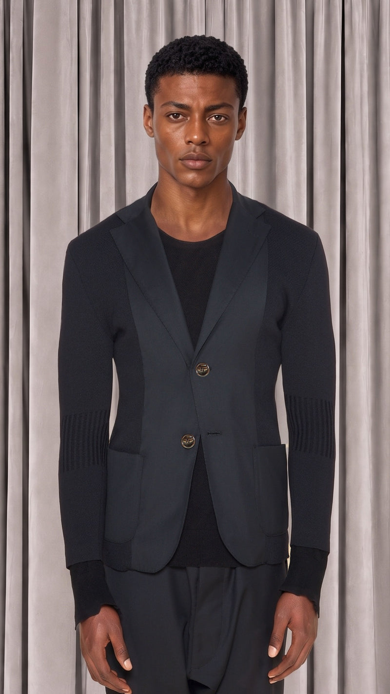 Hans Jacket Men Noir, detail – POAN