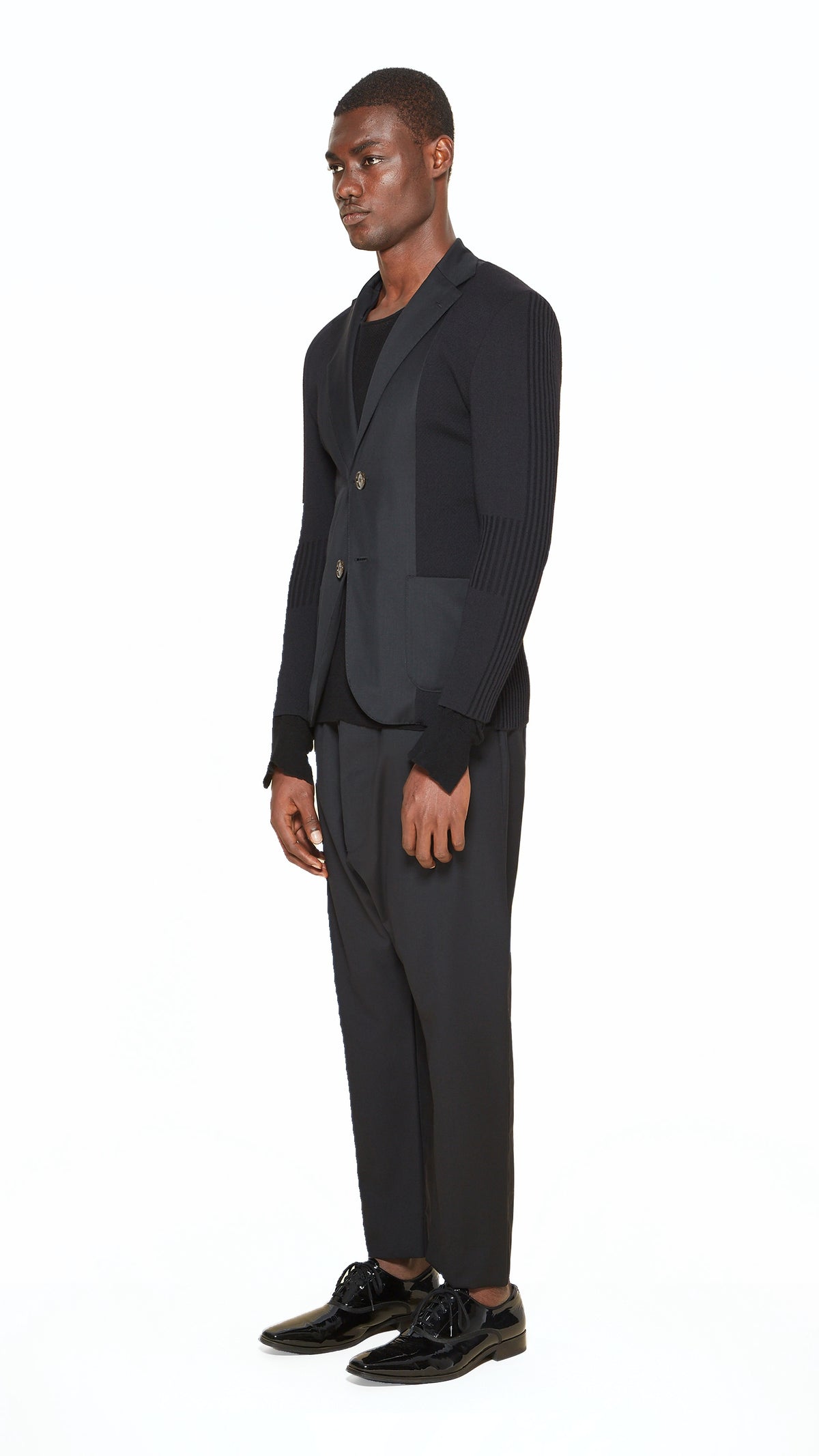 Hans Jacket Men Noir, side view – POAN